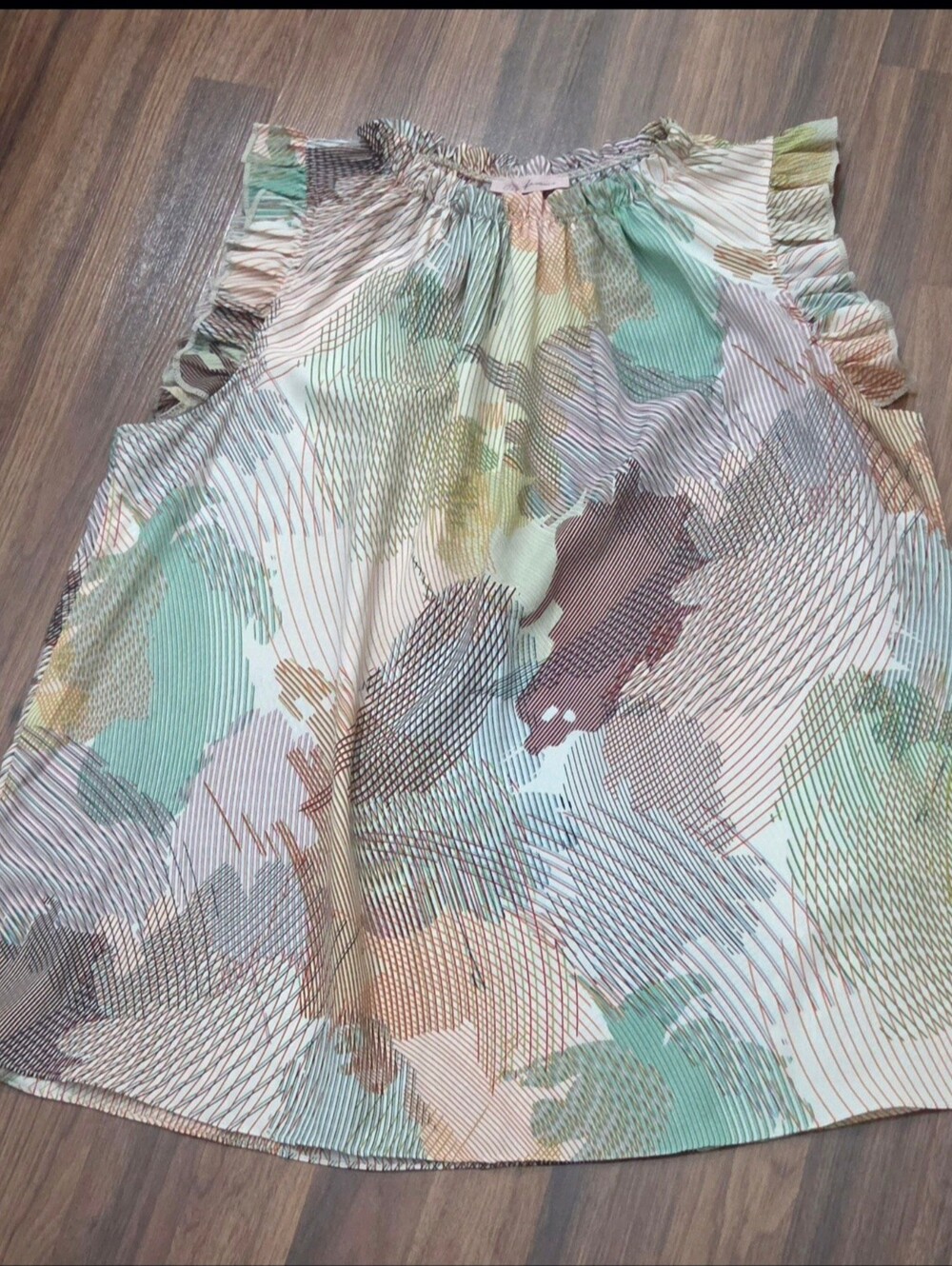 Ces Femme Mint, Cream, Blush and Brown A-Line Top